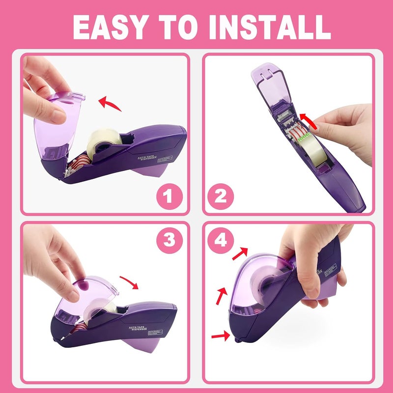 MFBJXC Automatic Tape Dispenser for Wrapping Gifts, Handheld Packaging Tape Dispenser Gun with Cutter, Dispensers for Adhesive Tapes-White - Image 5